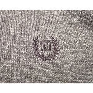 Chaps Sweater Cotton Cashmere Sz Large Gray V-Neck Long Sleeve Solid Stretch